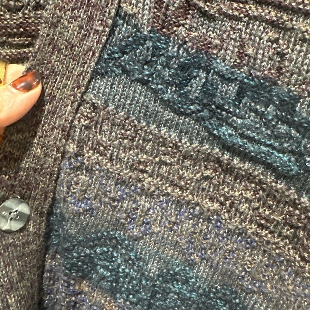 Title:
Vintage Tosani Wool Blend Marled Knit Cardigan Oversized Cozy Fit Large - Picture 4 of 4